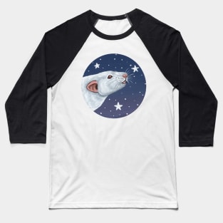 Albino Rat Stargazing Baseball T-Shirt